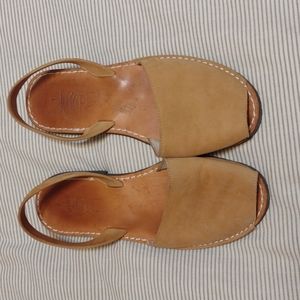 Avarca De Menorca Tan Leather Slingback Sandal Size 11